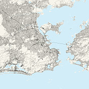 里约热内卢里约热内卢，巴西矢量地图