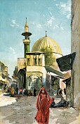 1897年，埃及开罗，一位妇女走在街上