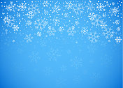蓝色冬季雪花背景