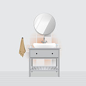 向量插图详细的浴室。