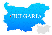 保加利亚蓝色地图与地区