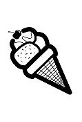 冰淇淋图标矢量插图在单色。