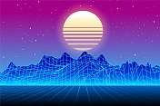 Synthwave复古的背景