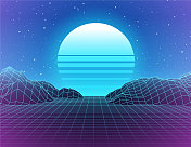 Synthwave复古的背景