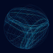 矢量球图标地球网格水平和垂直线纬度，线框模型