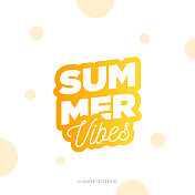 暑假作文。抽象背景上的夏季字体。股票插图