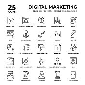 数字营销线图标集 数字营销线图标集