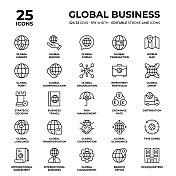 全球业务线图标集