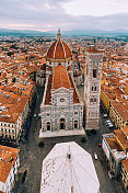意大利佛罗伦萨大教堂广场鸟瞰图