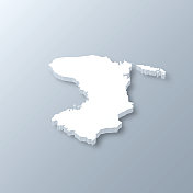 灰色背景上的Chios 3D地图