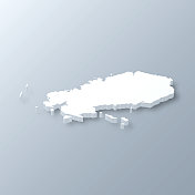 罗德里格斯岛三维地图的灰色背景