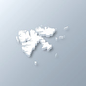 灰色背景上的斯瓦尔巴3D地图
