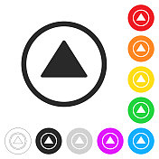 按钮。按钮上不同颜色的平面图标 按钮。按钮上不同颜色的平面图标