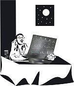 医生讨论病人的x光报告