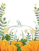 可爱的秋天背景与秋天的元素