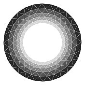 圆形图案的三角形周围发光的复制空间 圆形图案的三角形周围发光的复制空间