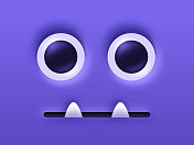 可爱的紫色怪物脸