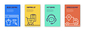 网上购物概念模板布局设计。现代小册子，书封面，传单，海报设计模板
