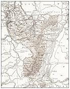 弗伦奇串珠map of Alsace-Lorraine与Vosges (département)