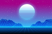 Synthwave复古的背景