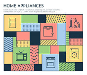 包豪斯风格家用电器信息图表模板 包豪斯风格家用电器信息图表模板