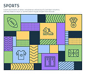 包豪斯风格的体育信息图表模板