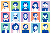 人们面对头像社交媒体头像工作场所多样性团队合作