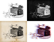 科学发现的古董插图，电和磁:杜兴机器