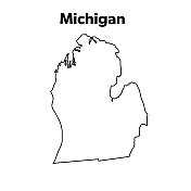 美国州地图大纲，密歇根州