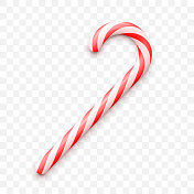 圣诞现实糖果拐杖透明的背景