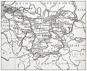 Eure的古法国地图(département)