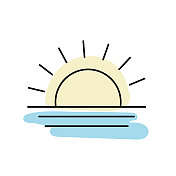 日出-天气细线图标 日出-天气细线图标