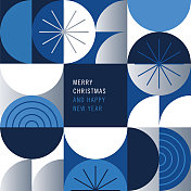 快乐的节日贺卡与现代几何背景。 快乐的节日贺卡与现代几何背景。