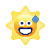 太阳微笑的表情符号