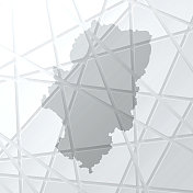 阿拉贡地图与网状网络在白色背景