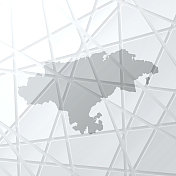 Cantabria地图与网状网络在白色背景