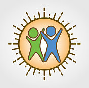 阳光下的两个人