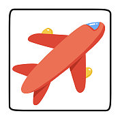 插图的飞机在卡通风格。