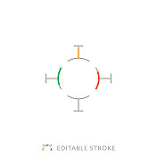 目标多色线图标与可编辑的Stroke