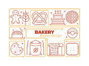 面包房线图标集和相关工艺信息图设计 面包房线图标集和相关工艺信息图设计
