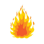 矢量插图的一个孩子的活动彩色书页与自然火灾的图片。