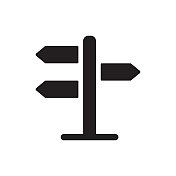 道路标志图标，矢量符号插图。