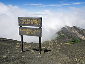 哥斯达黎加Irazú火山的警告标志