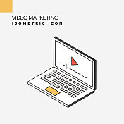 视频营销相关等距线图标