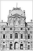 古董插画:卢浮宫、钟表馆
