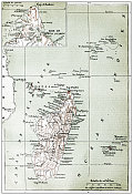 马达加斯加的古董法国地图