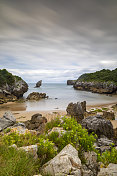 阿斯图里亚斯海岸布尔纳海滩的海景