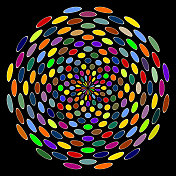 多种颜色的圆和椭圆排列