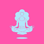 年轻的成年女子做瑜伽剪影 年轻的成年女子做瑜伽剪影