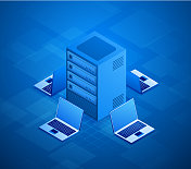 笔记本电脑等距背景